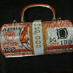 $10,000 Rhinestone Clutch Purse - Barrel